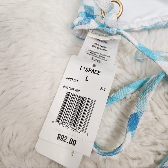 L*Space Women's $92 Brittany Gingham Bikini Swim Top- multiple sizes - Picture 7 of 8